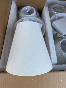 Pottery Barn Set of 6 Chandiler Ivory Linen Shades - Picture 1 of 3