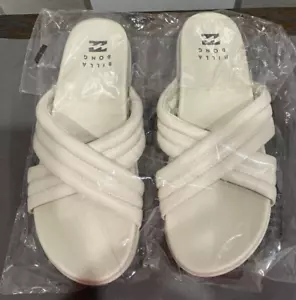 Billabong Montrey Sandals Off White Crisscross Straps Women's Size 8.5 NEW - Picture 1 of 6