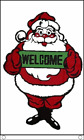 White Santa Welcome Flag - 5 x 3 - Father Christmas Shop House Sign