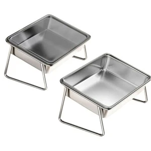 Stainless Steel Dog Food Bowls 15 Degree Inclined Pet Feeding Dish Pet Feeder - Picture 1 of 14