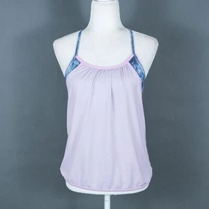 Ivivva Lululemon Light Blue/Pink Layered Built in Bra Athletic Tank Top - SZ 14 - Picture 1 of 11