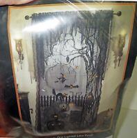 Spooky Lighted Lace Curtain Panel Prop Halloween NEW Haunted House Decor 40/"x7/'