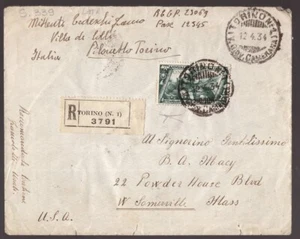 Italia Regno, 2,75 lire Decennale isolato su raccomandata per gli USA -GX14 - Picture 1 of 3