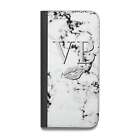 Personalised Lips Kiss Marble Initialed Vegan Leather Flip iPhone Case for iPhon