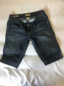 William Rast Womens Jean Shorts Size 28 Lisa Long Bermuda Denim Dark Wash - Picture 1 of 8
