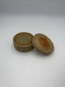 BLUSH: Juego de seis posavasos naranja oscuro y natural - Imagen 1 de 5