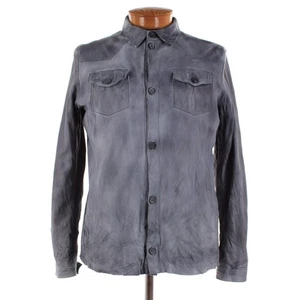 Di Bello NWD 100% Lamb Leather Distressed Jacket Size 48 (S US) In Blue - Picture 1 of 17