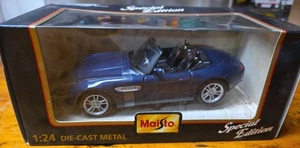 MAISTO BMW Z8 Blue Convertible Car Die Cast 1:24 - Picture 1 of 5