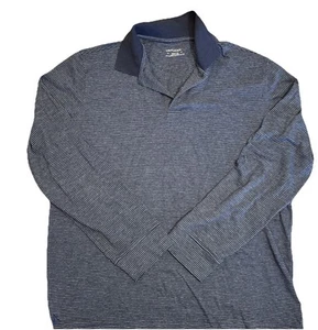 UNTUCKit Shirt Mens Medium Blue Striped Polo Long Sleeve Casual Men Golf Leisure - Picture 1 of 8