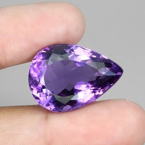 Pear Cut Natural Top Rich Purple Amethyst Uruguay 17.45ct 20x14mm Gemstone - Picture 1 of 14