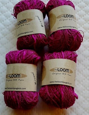 The Loom Risoni Yarn 100% Pure Silk Slub yarn Lace weight 25g 140-150m per skein - Image 1 of 4