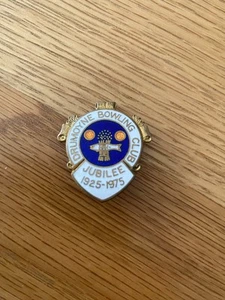 DRUMOYNE BC 1925 - 1975 JUBILEE ENAMEL BOWLING BADGE VGC BOARDMAN - Picture 1 of 1
