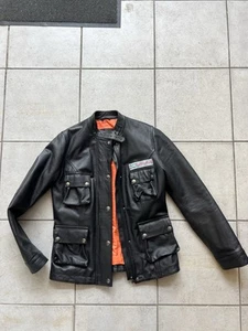 KTM Motorcycle Leather Jacket IT XL Black Made In Italy High Quality Vintage Biker - Picture 1 of 6