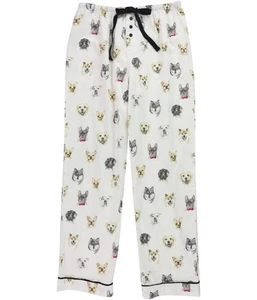 P.J. Salvage Womens Dogs with Bowties Pajama Lounge Pants, White, Medium - Picture 1 of 2