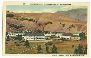 Mammoth Springs Hotel Yellowstone National Park WY Linen Vintage Postcard - Picture 1 of 2
