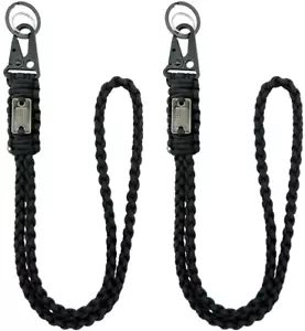 2 Pack Heavy Duty Paracord Lanyard Keychain Necklace Whistles Braided Strap - Picture 1 of 7