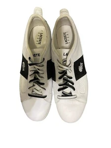 Lacoste Black And White Tennis Shoes Sz 12 PYV806 - Picture 1 of 7