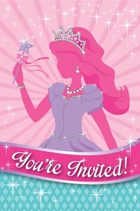 Princess Invitations Girls Party Invites 8ct Birthday Favor Decoration - Picture 1 of 3