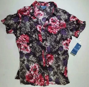 Koret Womens Floral Multicolor Size L Blouse Button up - Bild 1 von 12