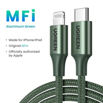 UGREEN MFi-Certified 20W USB C to Lightning 90 Degree PD Cable iPhone 14 13 12 - Image 1 of 4