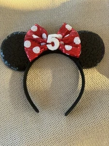 Minnie Mouse Ears Headband 5th Birthday - Picture 1 of 4