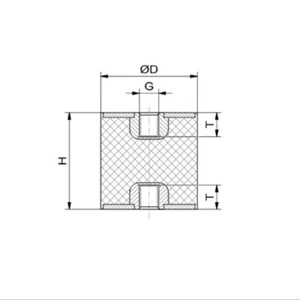 Gummipuffer 20/20 M6 ca 55° Shore Gummi/Metall Puffer - Bild 1 von 1