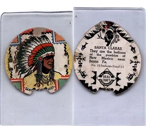 M30 St. Louis Globe, Seal Craft Disc, 1930's, Indians, #15 Santa Claras - Picture 1 of 1