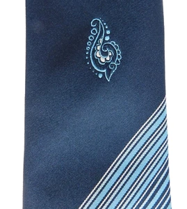 St Michael mens tie striped with Paisley motif Marks and Spencer vintage 1970's - Picture 1 of 3