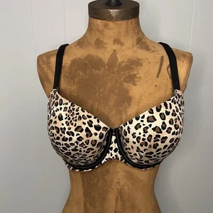 Lot Of 2 Cacique Underwire Bra Leopard Print Lined Push Up Sz 42B - Picture 1 of 8