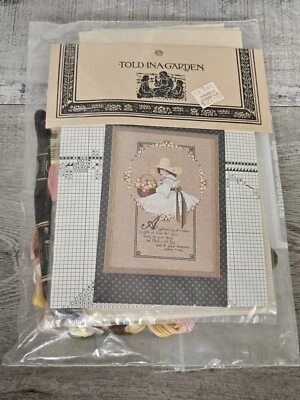 NOS Told In A Garden A Gathering of Roses Cross Stitch Pattern + Floss Vtg - Image 1 of 4