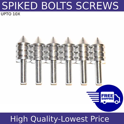 Silver Aluminum Motorcycle Spiked Bolt Polished fairing kit Screw for Windscreen - Image 1 of 4