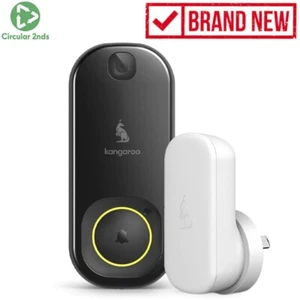 Kangaroo H0008 Wireless Smart Doorbell Camera Home Door Ring Security Bell Black - Picture 1 of 16
