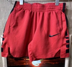 Nike Dri-Fit boys S red striped activewear shorts pockets - Picture 1 of 5