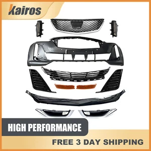 New Front Bumper Cover & Upper Lower Grille & Lip Set For 2020-2024 Cadillac CT5 - Picture 1 of 6