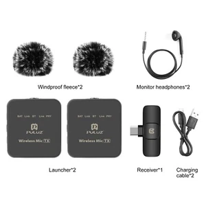 Wireless Lavalier Microphone Type-C Receiver 8-Pin Receiver and Dual Microphones - Zdjęcie 1 z 17