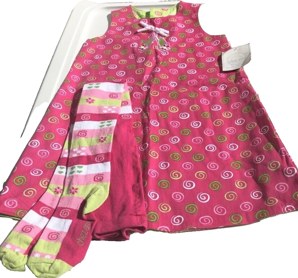 New 2pc Boutique Chez Ami Patsy Aiken Ballet Shoes Jumper Dress Tights 6X 7 NWT - Image 1 of 4