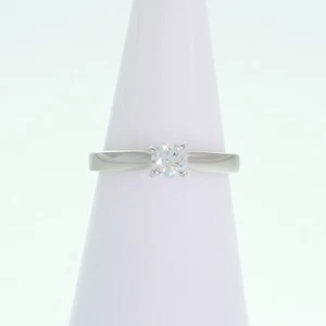Platinum 0.30ct GIA Diamond Round D VS1 Solitaire Ring Size i1/2 US 4.5 - Picture 1 of 7