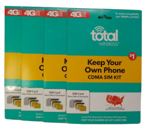 4x Total Wireless - Keep Your Own Phone CDMA Sim-Karten-Kit