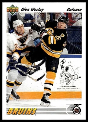 Glen Wesley 1991-92 Upper Deck #370 - Image 1 of 2