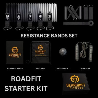 KIT DE INICIO ROADFIT - Juego de bandas de resistencia Set de ejercicios para la carretera. Gimnasio en casa Foto 1 de 4