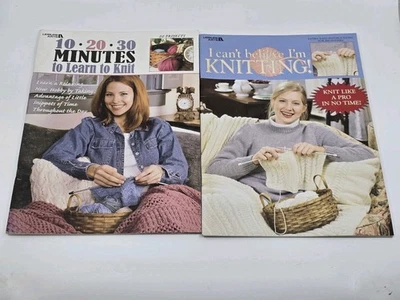 Lot of 2 Learn to Knit Books Leisure Arts Beginner Knitting Books - Image 1 of 4