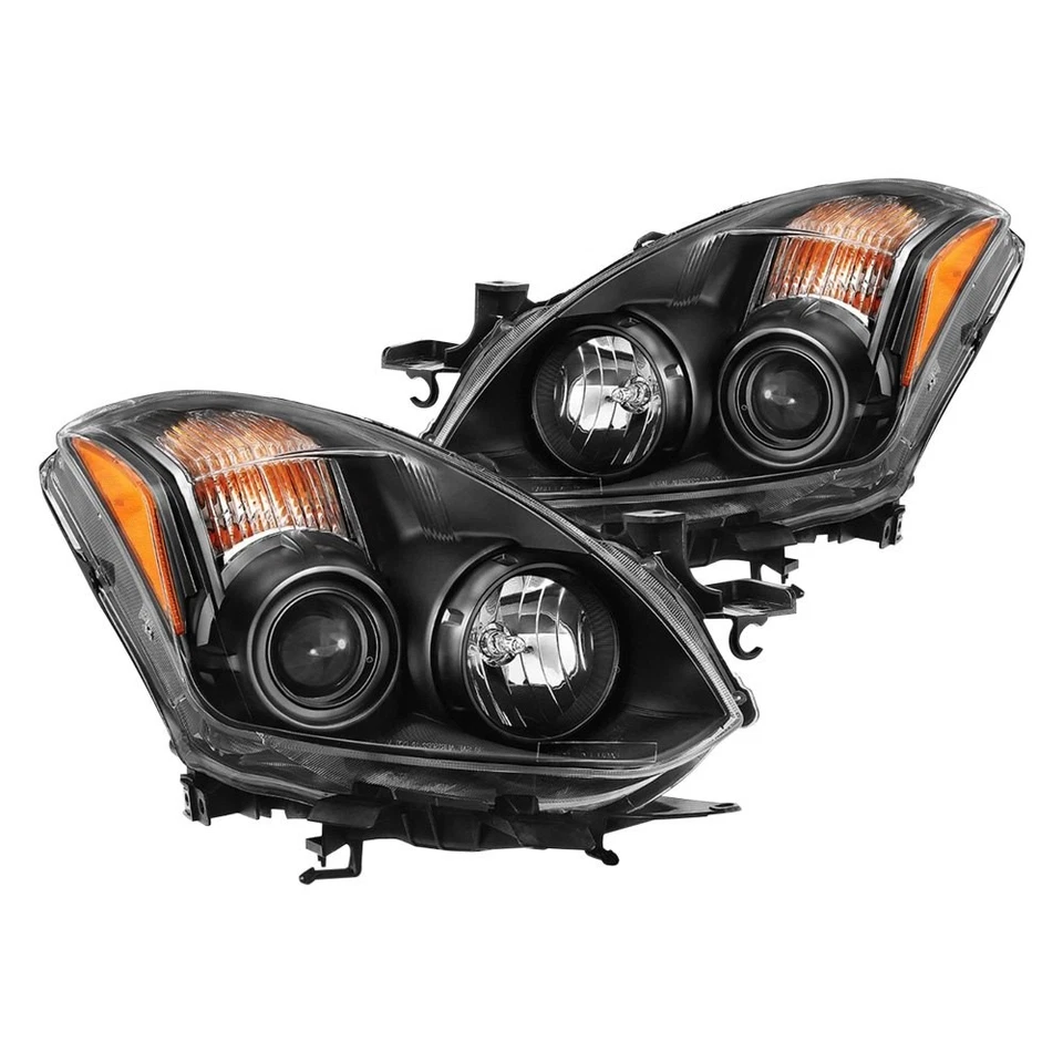 For Nissan Altima 09-13 Anzo Driver & Passenger Side Black Projector Headlights Foto 1 de 4