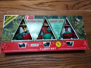 Vintage Weihnachtsbeleuchtung Baum Weihnachtsdeko - 7 Lichter Set funktioniert getestet - Bild 1 von 7