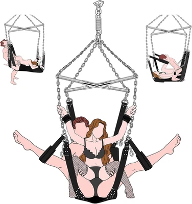 BDSM Sexo Columpio Bondage Restricciones Parejas Juguetes Sexuales Techo Eslinga Sexual con Acolchado Foto 1 de 4
