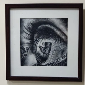 Reflection Art Piece Hand Painting Beautiful Eye Home Decor Diwali Gift 11 x11In - Picture 1 of 7