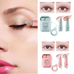 Auriculares portátiles de doble tubo de seis colores para almacenamiento de ojos con luz alta con sombra de ojos - Imagen 1 de 13