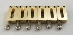 Brass Guitar Saddles - Fender Width .410" Offset Intonation - Picture 1 of 5