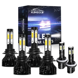 6x LED Headlight Fog Lights 6000K For Chevy Silverado 1500 2500 3500 1999-2002 - Picture 1 of 19