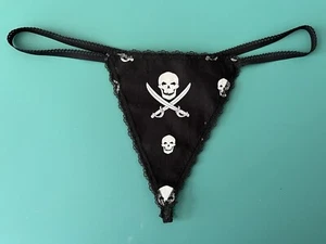 Damen TOTENKOPF Halloween Kostüm Totenköpfe String Tanga Reizwäsche - Bild 1 von 1