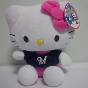 JUGUETE DE PELUCHE DE 8" MLB SANRIO HELLO KITTY MILWAUKEE CERVECERS - Imagen 1 de 1